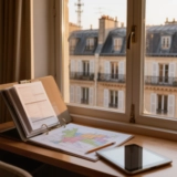 Antenne relais sur le toit d'un immeuble, avec le règlement du PLU et un plan de zonage au premier plan