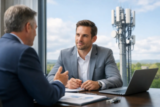 Propriétaire analysant un contrat de bail d'antenne relais avec un expert en négociation télécom.